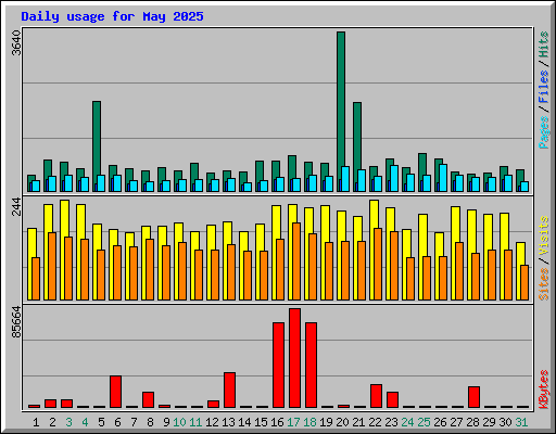 Daily usage for May 2025