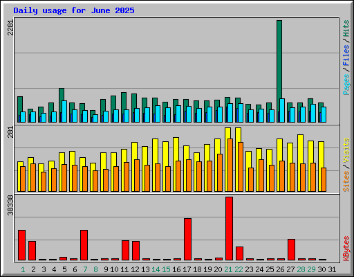 Daily usage for June 2025