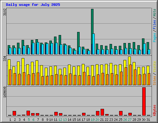 Daily usage for July 2025